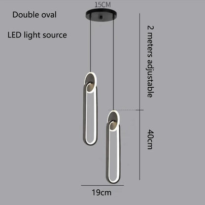 LED pendant light modern minimalist bedroom dining room golden black hanging light bedside reading light LED decorative pendant
