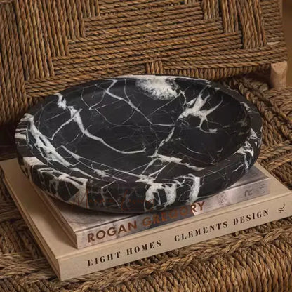 French quiet style natural marble fruit plate designer model room villa restaurant tray storage decorative ornaments