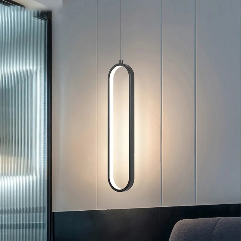 LED pendant light modern minimalist bedroom dining room golden black hanging light bedside reading light LED decorative pendant