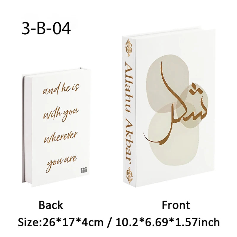 Islamic Luxury Fake Book Decorative Books Storage Box Coffee Table Interior Decoration Kaaba Mosque Muslims Bedroom Home Decor