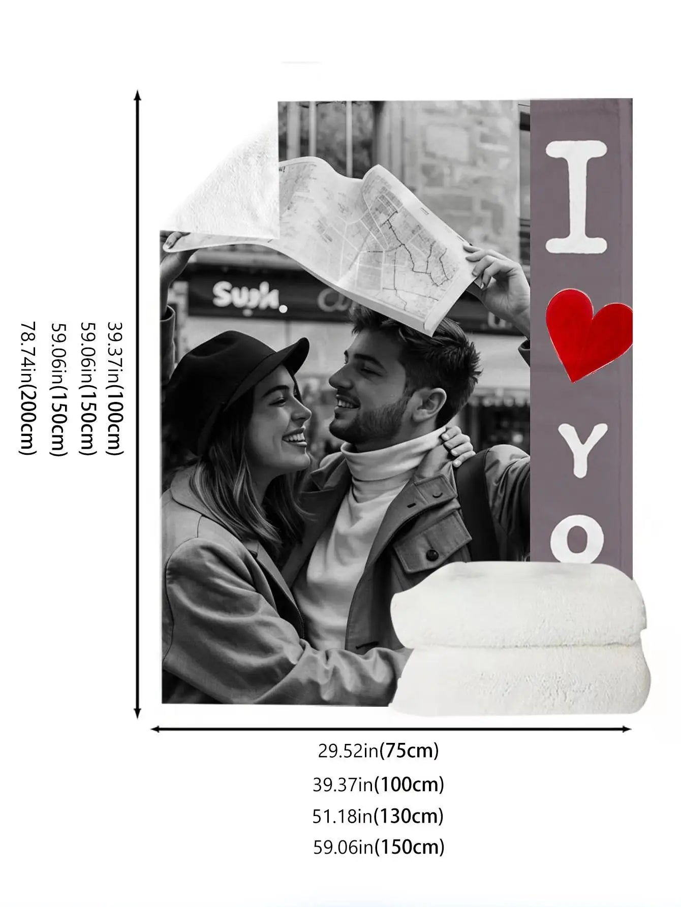 1 Piece Custom Photo Personalized Flannel Blanket - Ideal Gift for Christmas, Halloween, Birthdays, and Anniversaries, Soft, Warm, Comfortable, Skin-Friendly, Machine Washable Blanket, Suitable for Sofa, Bed, Car, Camping, Of