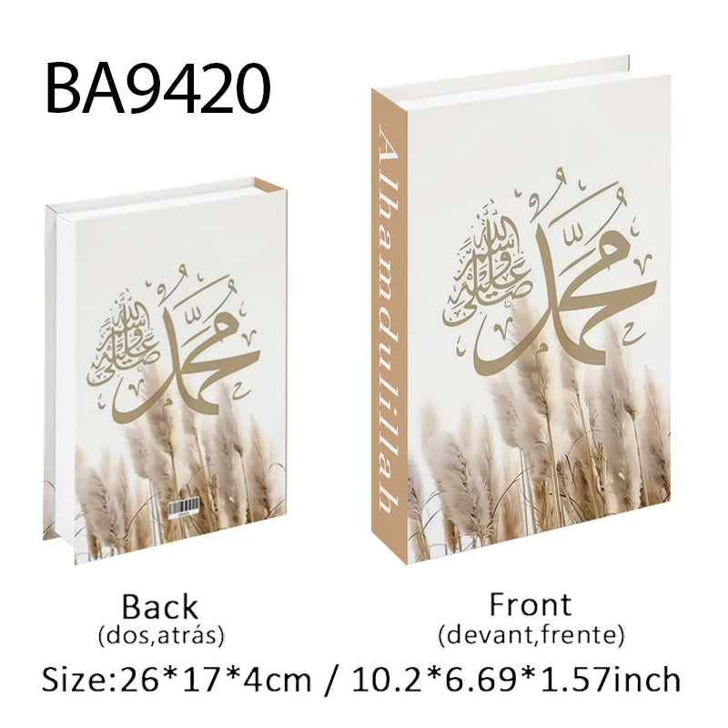 Islamic Luxury Fake Book Decorative Books Storage Box Coffee Table Interior Decoration Kaaba Mosque Muslims Bedroom Home Decor