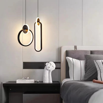 LED pendant light modern minimalist bedroom dining room golden black hanging light bedside reading light LED decorative pendant