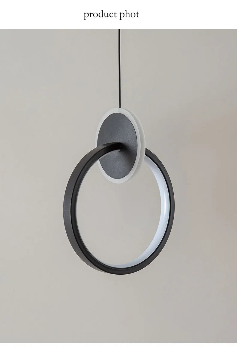 LED pendant light modern minimalist bedroom dining room golden black hanging light bedside reading light LED decorative pendant