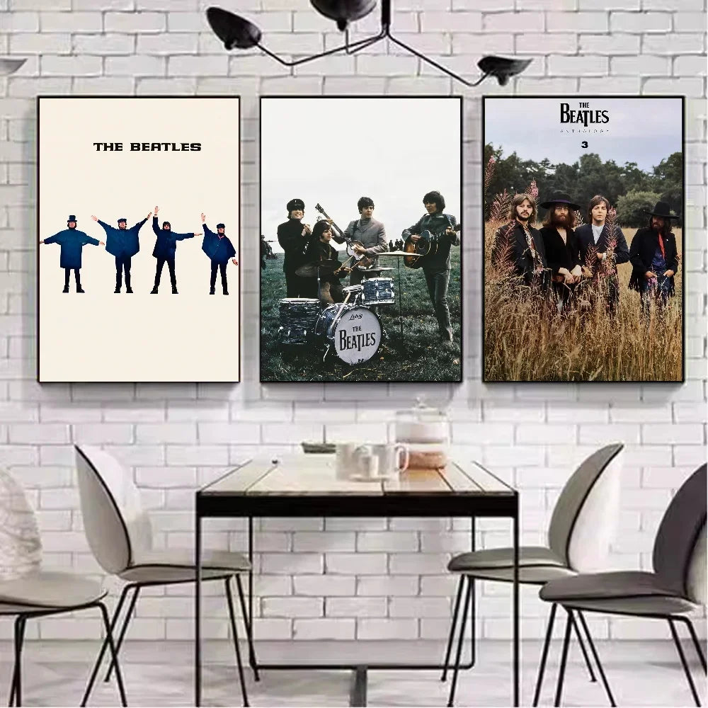 Vintage Famous Rock Band T-he-b-beatles Canvas Poster Fancy Wall Art for Living Room Bar Decoration Wall Decor Gift Poster