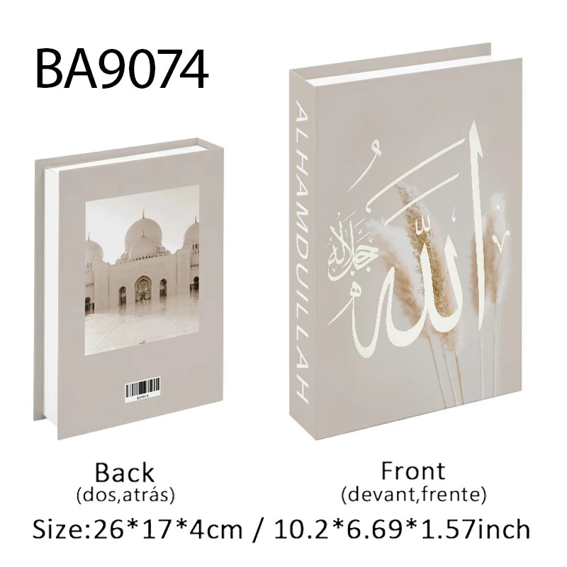 Islamic Luxury Fake Book Decorative Books Storage Box Coffee Table Interior Decoration Kaaba Mosque Muslims Bedroom Home Decor