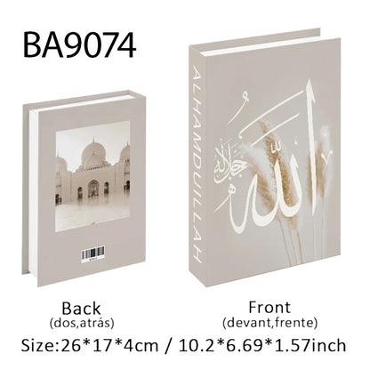 Islamic Luxury Fake Book Decorative Books Storage Box Coffee Table Interior Decoration Kaaba Mosque Muslims Bedroom Home Decor