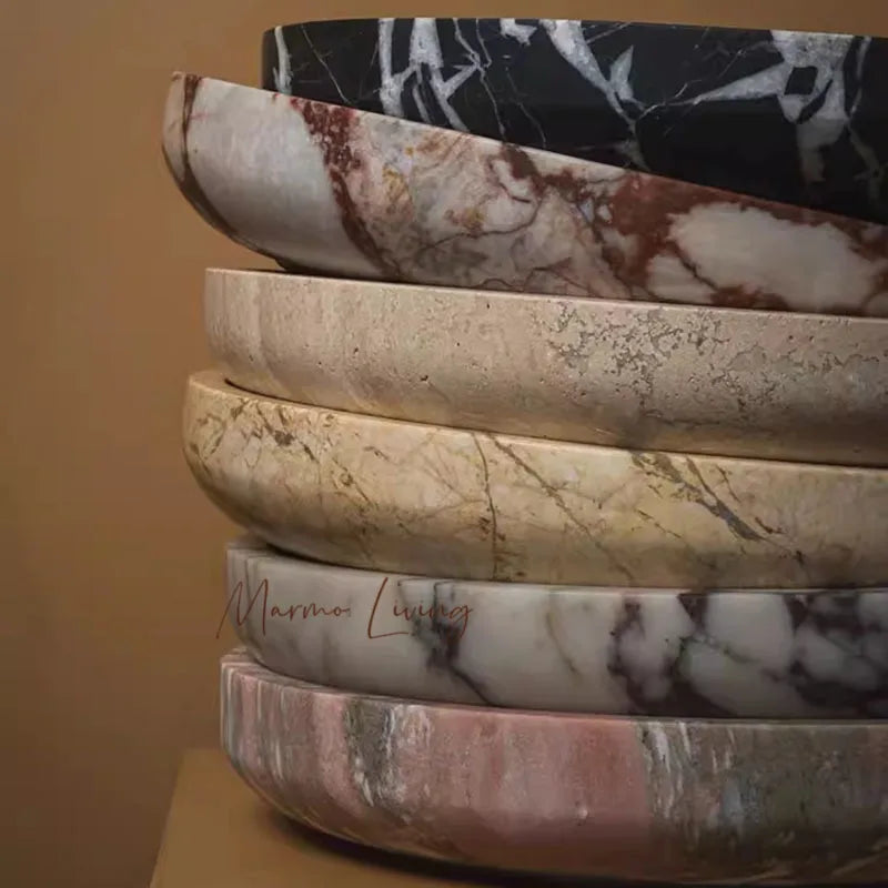 French quiet style natural marble fruit plate designer model room villa restaurant tray storage decorative ornaments
