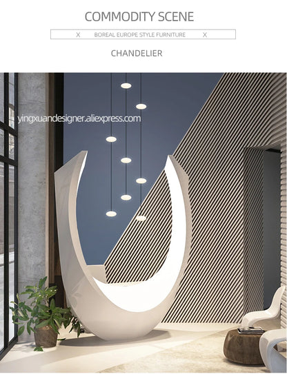 Minimalist chandelier villa revolving staircase pendent lamp Hotel hall hanging lamp for ceiling lamps Nordic Hanging chandelier