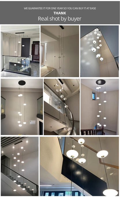 Minimalist chandelier villa revolving staircase pendent lamp Hotel hall hanging lamp for ceiling lamps Nordic Hanging chandelier