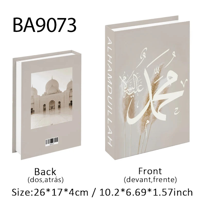 Islamic Luxury Fake Book Decorative Books Storage Box Coffee Table Interior Decoration Kaaba Mosque Muslims Bedroom Home Decor