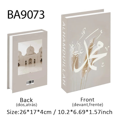 Islamic Luxury Fake Book Decorative Books Storage Box Coffee Table Interior Decoration Kaaba Mosque Muslims Bedroom Home Decor