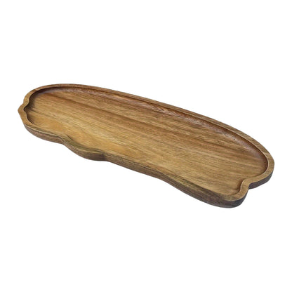 Japanese Style Acacia Wood Tray Rectangular Serving Plate Heat Resistant Wooden Tea Cup Plate Ellipse Bread Board Random Grain
