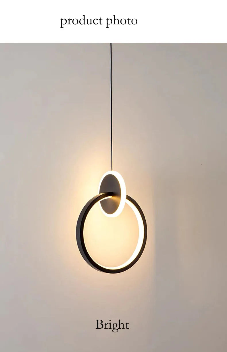 LED pendant light modern minimalist bedroom dining room golden black hanging light bedside reading light LED decorative pendant