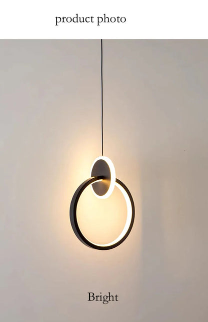 LED pendant light modern minimalist bedroom dining room golden black hanging light bedside reading light LED decorative pendant