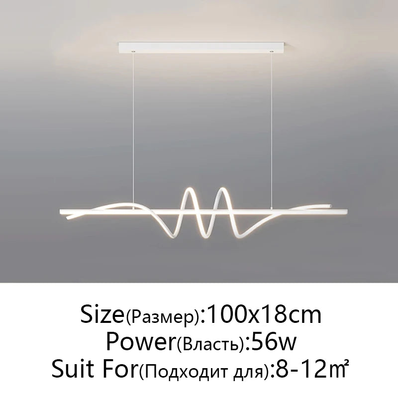 Modern Led Pendant Lights Home Decor For Living Room Dining Room Kitchen Office Bar Hanging Lamp Minimalist Chandelier Lustre