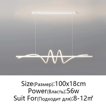 Modern Led Pendant Lights Home Decor For Living Room Dining Room Kitchen Office Bar Hanging Lamp Minimalist Chandelier Lustre