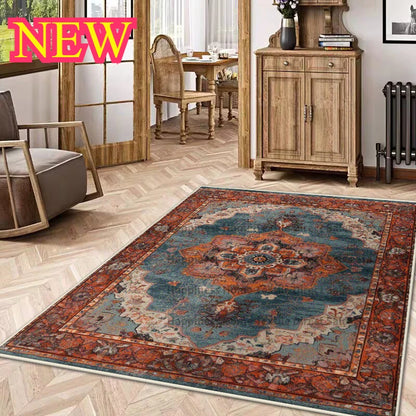 Persian Luxury Rugs for Bedroom Retro Red Home Decor Carpets for Living Room Soft Washable Non-slip Washroom Floor Mats Alfombra
