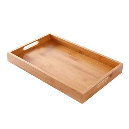 Retro Rectangular Storage Tray household Bamboo Tea Tray Solid Wood Storage Plate Home Living Room