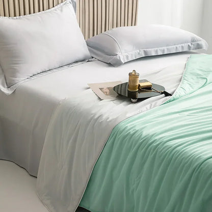 Air Condition Comforter for Summer Pure Color Ice Silk Cooling Blanket Lightweight and Smooth Twin/King Size Cold Quilt