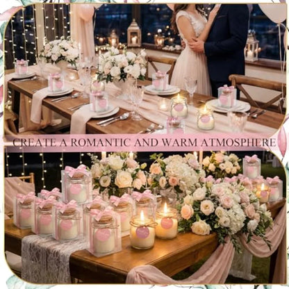 Sets Candle for Guests Thank You Candles Gift Bulk Glass Jars Scented Soy Wax with Clear Gift Box for Bridesmaid Groomsman Brid