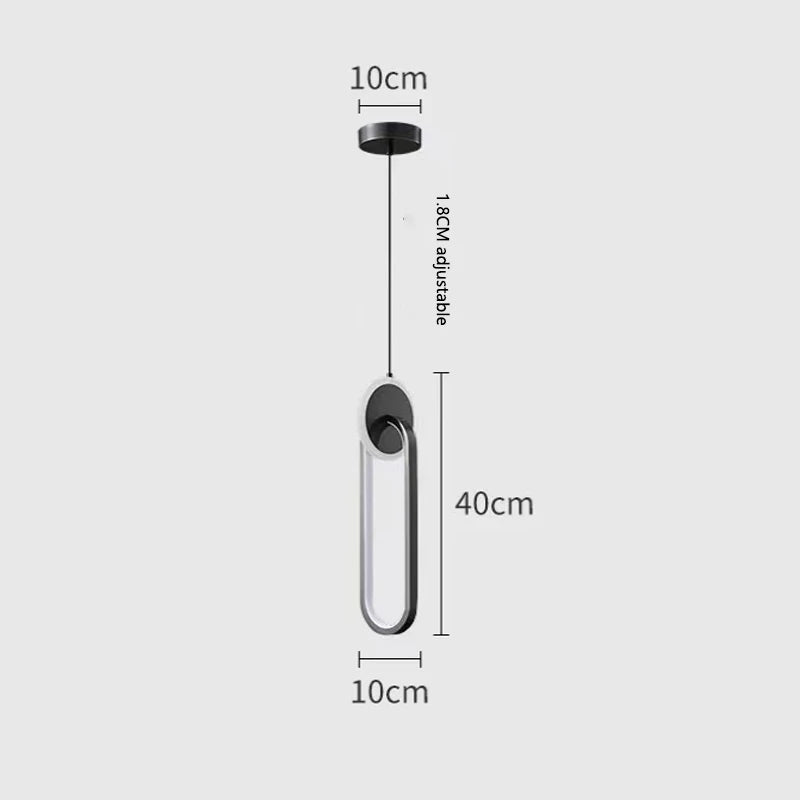 LED pendant light modern minimalist bedroom dining room golden black hanging light bedside reading light LED decorative pendant
