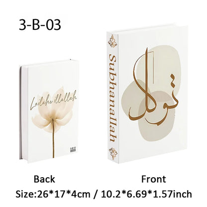 Islamic Luxury Fake Book Decorative Books Storage Box Coffee Table Interior Decoration Kaaba Mosque Muslims Bedroom Home Decor