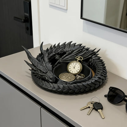 1-Piece Dragon Guardian Style Ornament Storage Tray, 3D Gothic Dragon Head Jewelry Storage Tray, Dark Style Ornament, Ring and Necklace Display Tray, the Best Gift Item