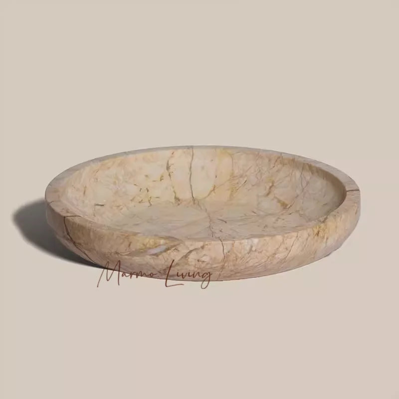 French quiet style natural marble fruit plate designer model room villa restaurant tray storage decorative ornaments
