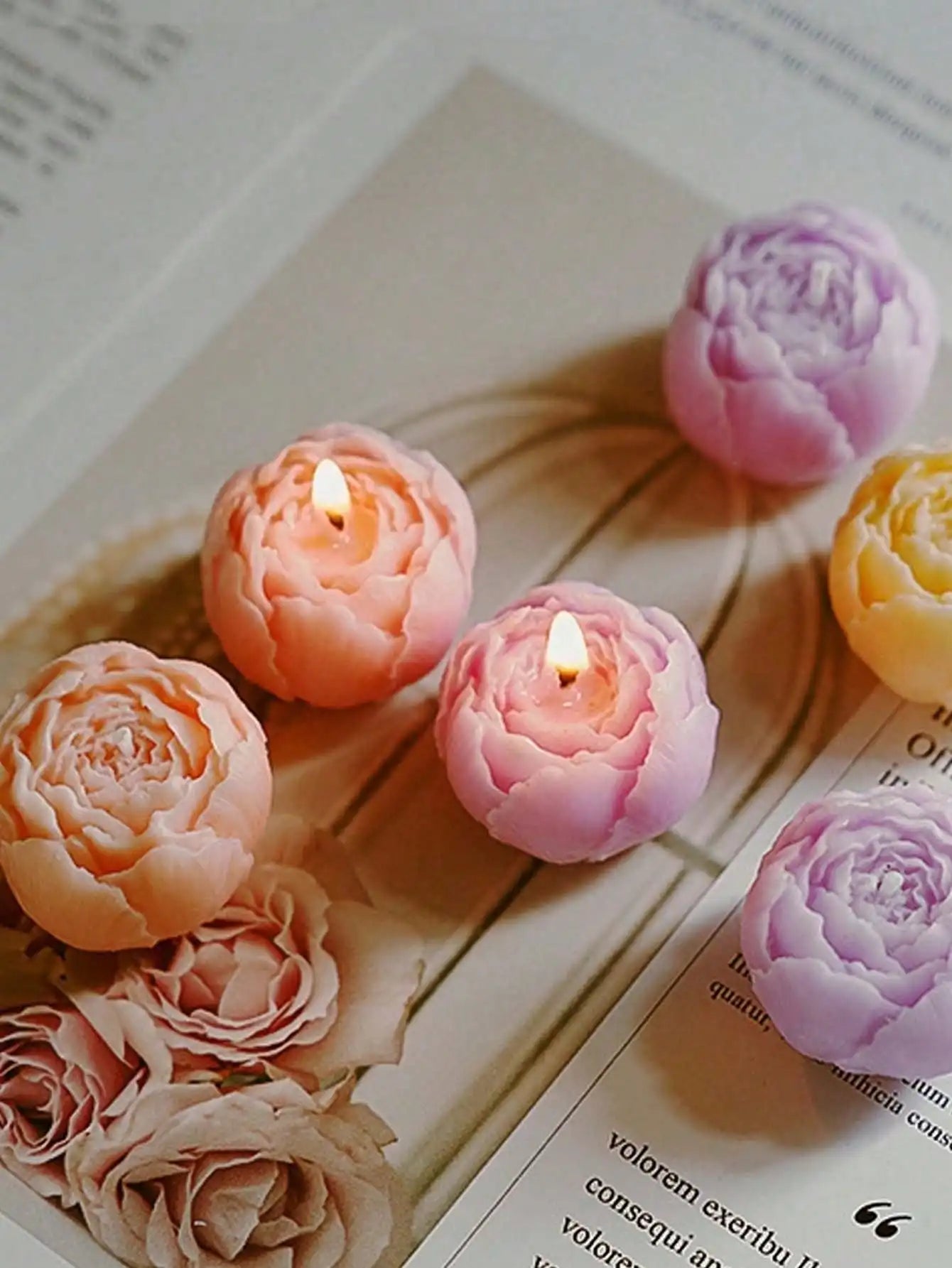 4pcs/Set Hand Made Rose Fragrance, Scented Candles, Hand Made Bouquet Candles,Home Decoration, Suitable For Valentine's Day Gift