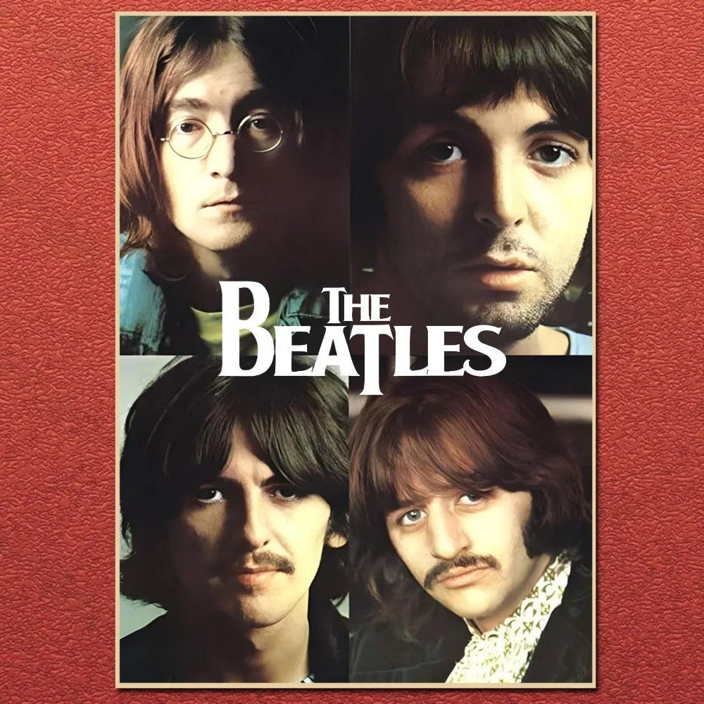 Vintage Famous Rock Band T-he-b-beatles Canvas Poster Fancy Wall Art for Living Room Bar Decoration Wall Decor Gift Poster
