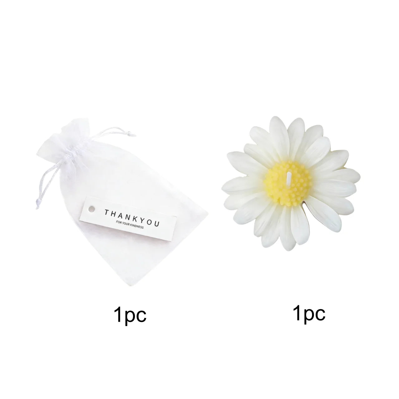 1pc/5pcs/10pcs Daisy Shaped Candles Set - Wedding Favors Gift Basket, Bridal Shower Decor, Scented Soy Wax For Home Fragrance