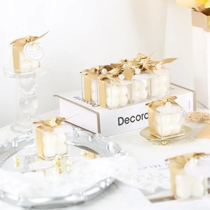30 Sets Fully Assembled Small Bubble Candle Party Favors for Guests Bulk Bridal Showers Favors Candles with Stylish Ribbons Tha