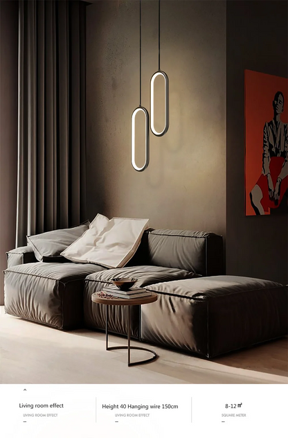 LED pendant light modern minimalist bedroom dining room golden black hanging light bedside reading light LED decorative pendant