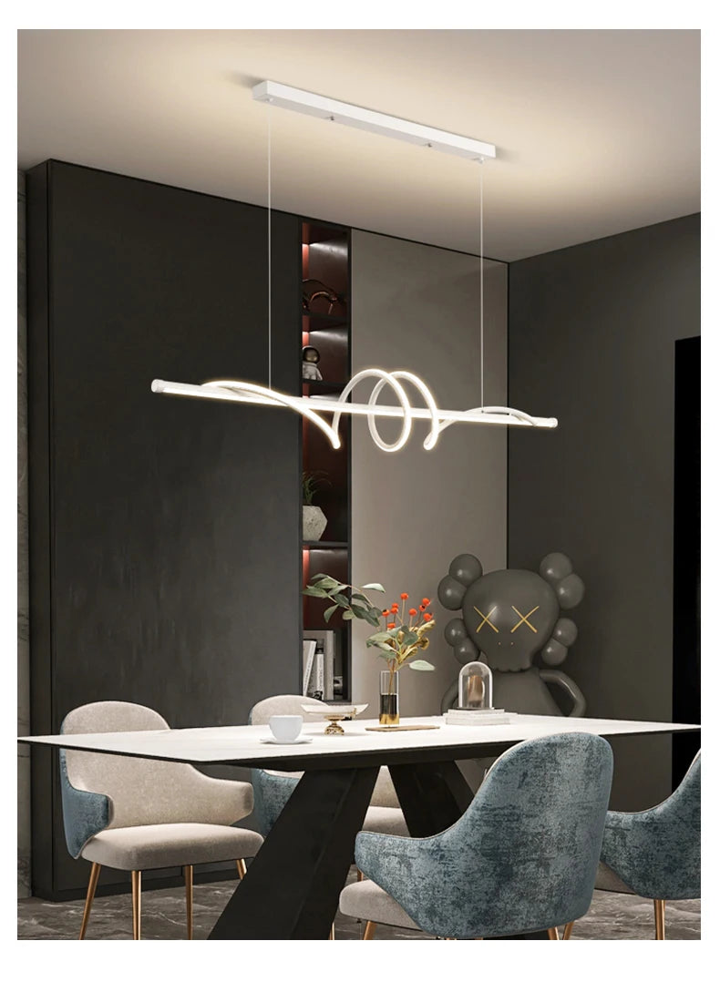 Modern Led Pendant Lights Home Decor For Living Room Dining Room Kitchen Office Bar Hanging Lamp Minimalist Chandelier Lustre