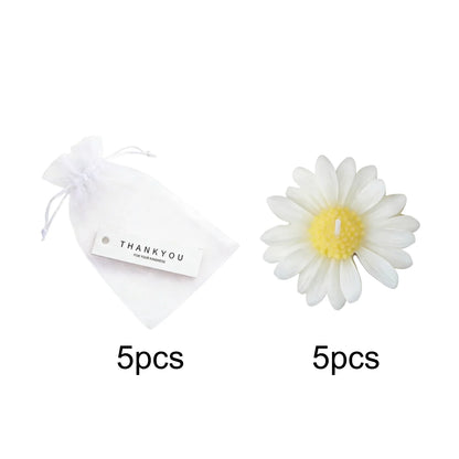 1pc/5pcs/10pcs Daisy Shaped Candles Set - Wedding Favors Gift Basket, Bridal Shower Decor, Scented Soy Wax For Home Fragrance