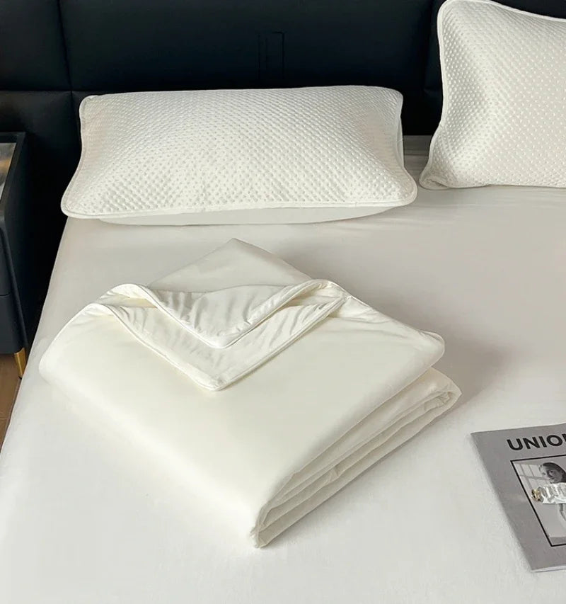 Air Condition Comforter for Summer Pure Color Ice Silk Cooling Blanket Lightweight and Smooth Twin/King Size Cold Quilt