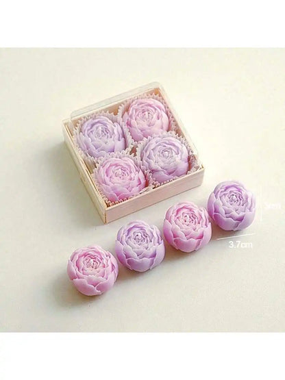 4pcs/Set Hand Made Rose Fragrance, Scented Candles, Hand Made Bouquet Candles,Home Decoration, Suitable For Valentine's Day Gift