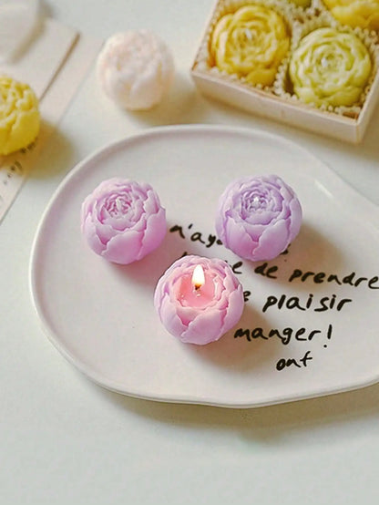 4pcs/Set Hand Made Rose Fragrance, Scented Candles, Hand Made Bouquet Candles,Home Decoration, Suitable For Valentine's Day Gift