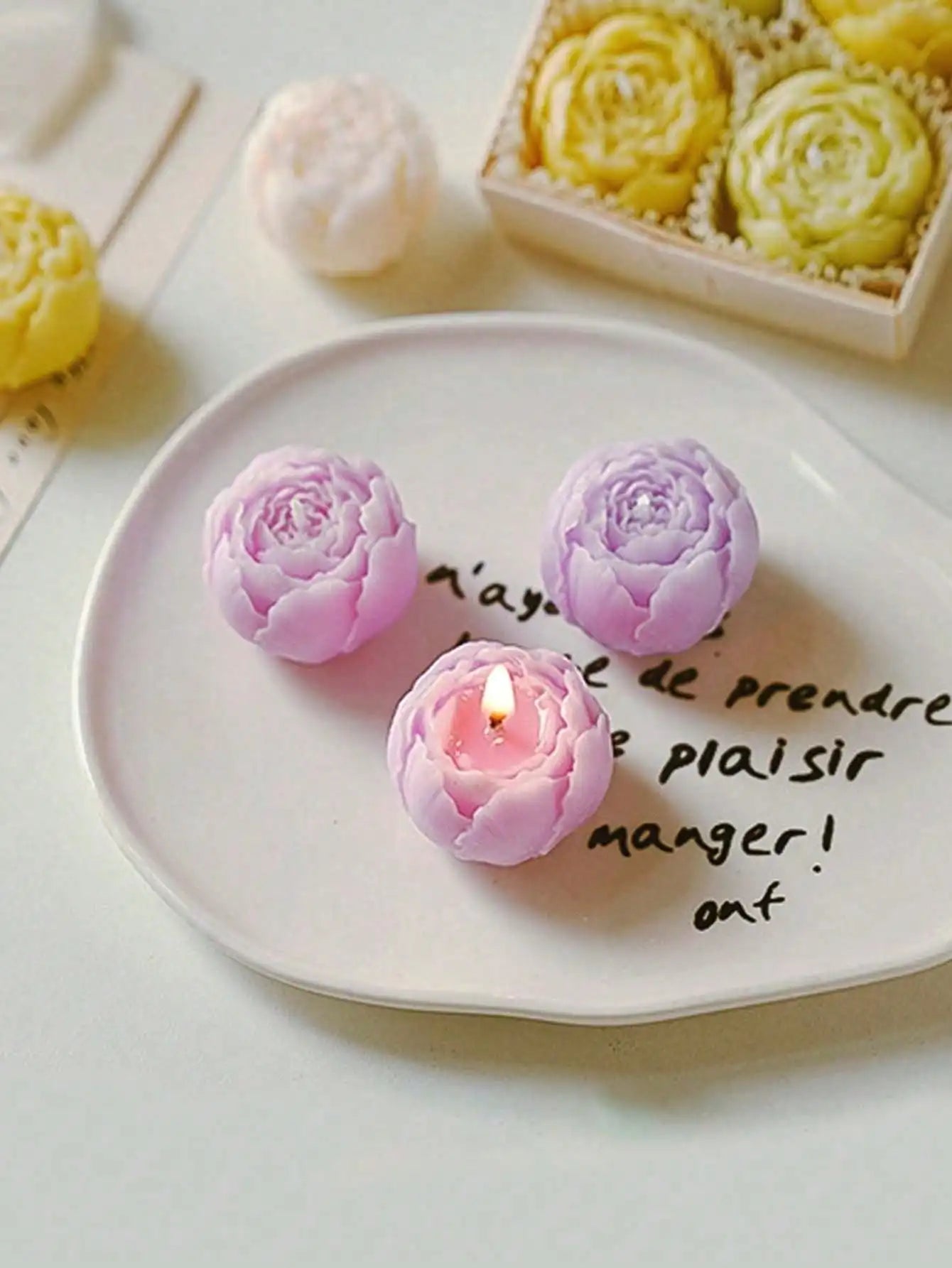 4pcs/Set Hand Made Rose Fragrance, Scented Candles, Hand Made Bouquet Candles,Home Decoration, Suitable For Valentine's Day Gift