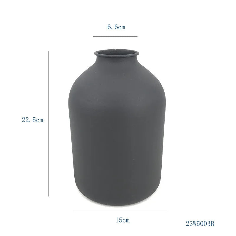 Minimalist Matte Ironwork Flower Vase Desktop Ornament Small Flower Pot Tabletop Planter Home Decoration