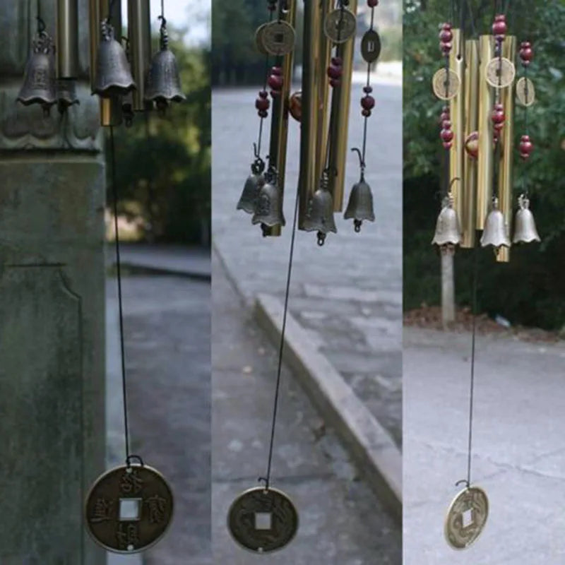 Large Wind Chime Tubes Bells Metal Church Bell Wood Metal For Outdoor Garden Yard Home Decoration Bless A Symbol Of Good Luck
