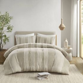 3 Piece Striped Cotton Comforter Set