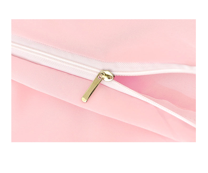 White & Pink Extra Large Duvet Cover Set Includes 1 Duvet Cover & 2 Pillowcases. Made Of Premium Breathable Microfiber With Hotel-grade Minimalis